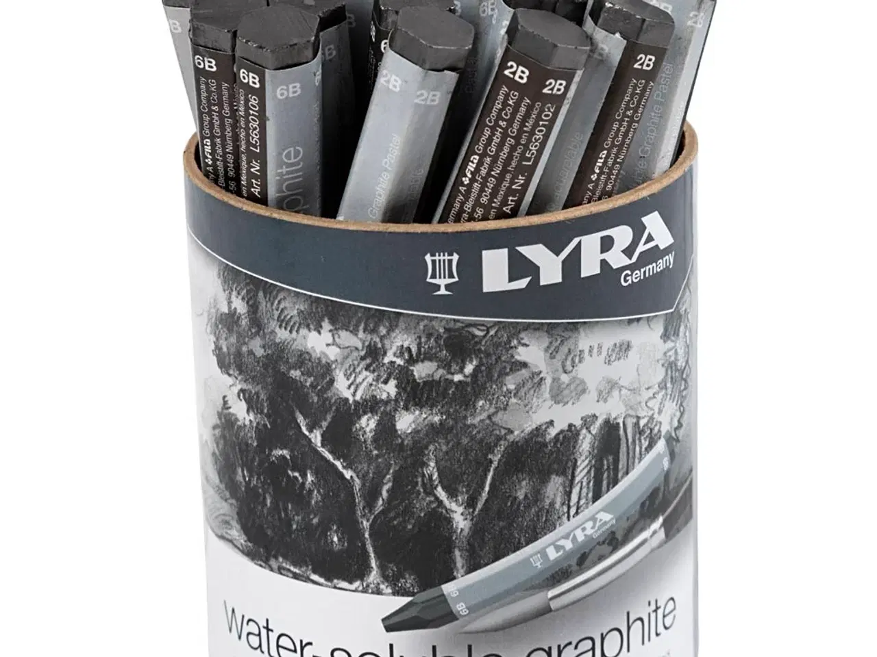 Billede 1 - Grafit akvarelstifter, L: 6,5 cm, 24stk./ 1 pk.