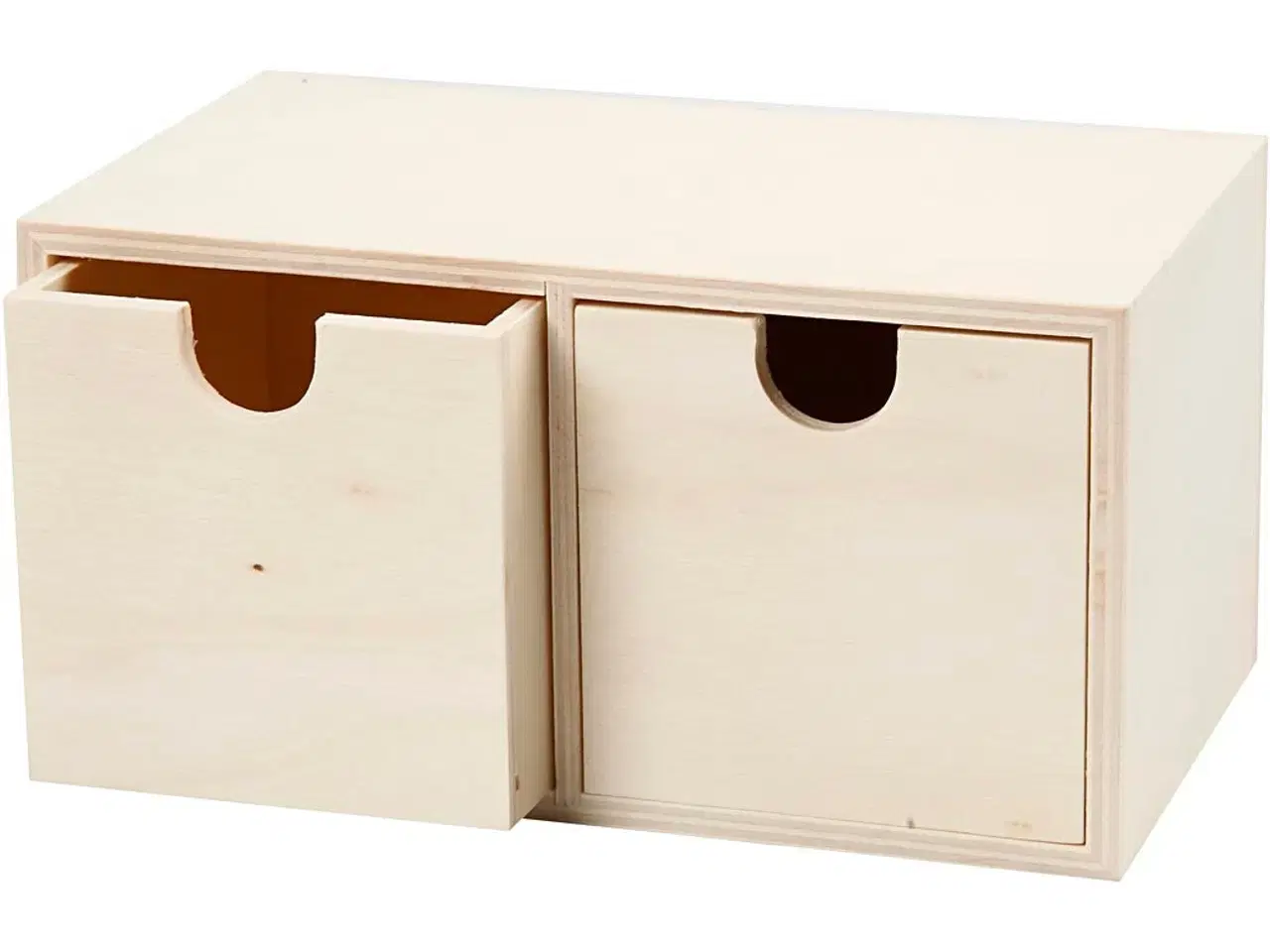 Billede 1 - Elegant Lille Kommode i Lyst Træ - 9,2x17,7 cm