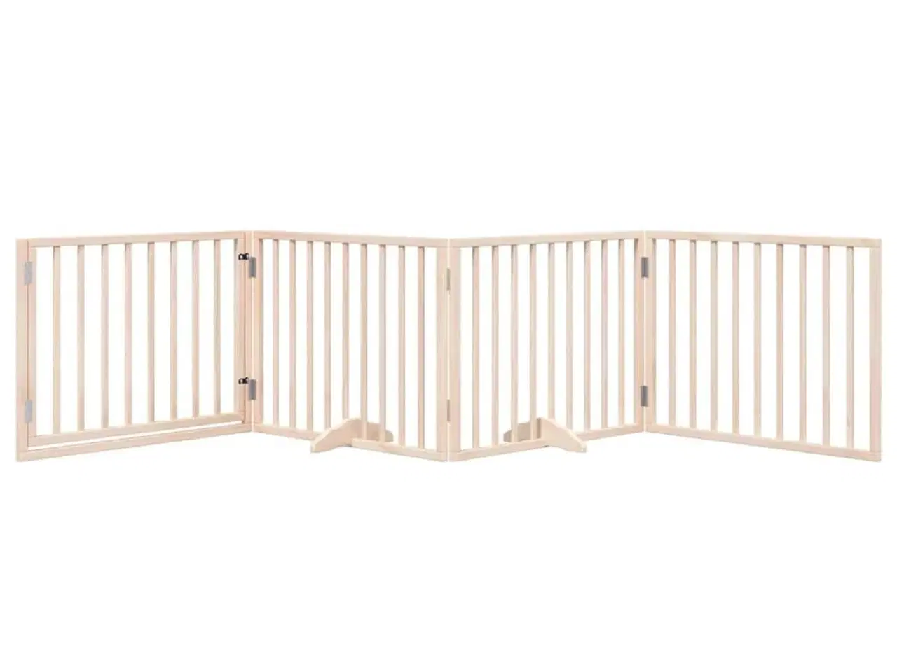 Billede 3 - Hundegitter med dør, foldbar, 4 paneler, 320 cm, poppeltræ