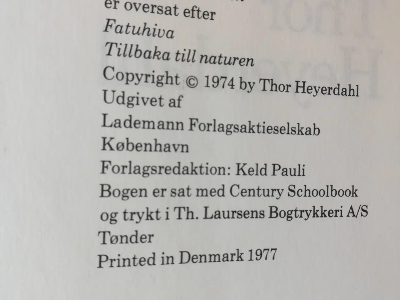 Billede 2 - FATUHIVA - Tilbage til naturen, af Thor Heyerdahl 