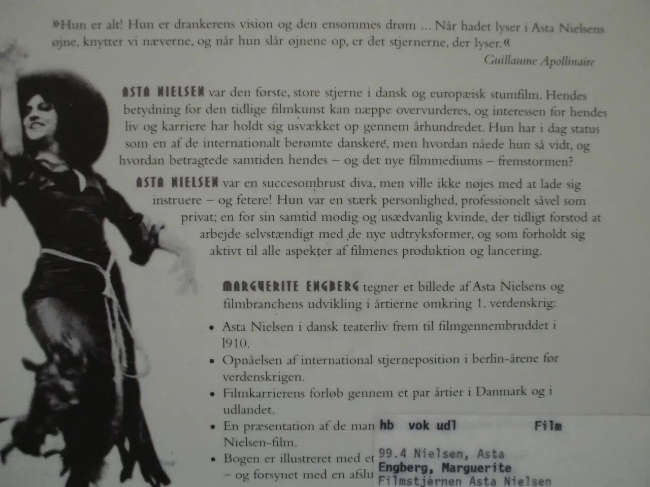 Billede 4 - filmstjernen asta nielsen. udgået biblioteksbog, a