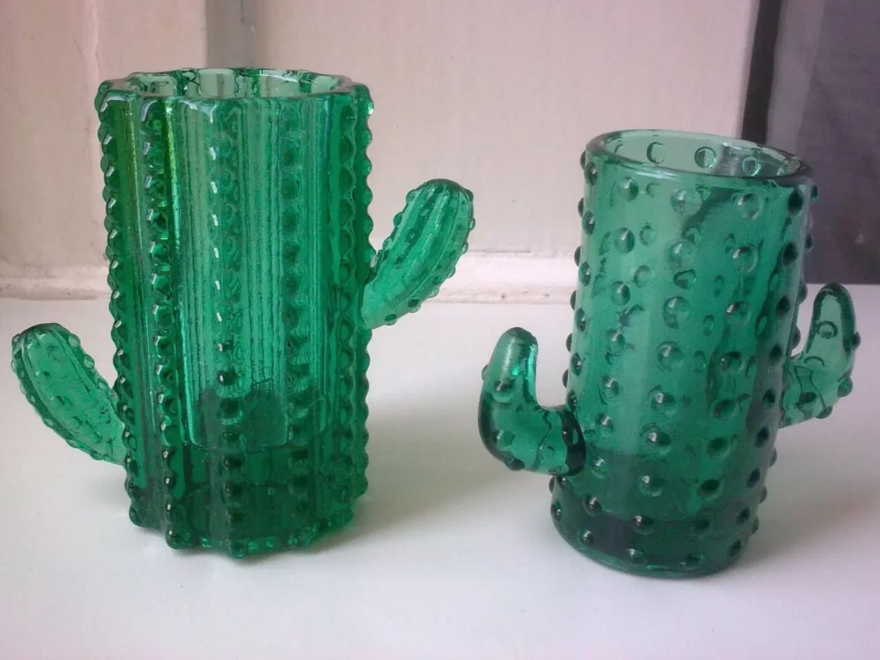 Billede 1 - Forår glas vase Grøn kaktus MINIATURE SHOT