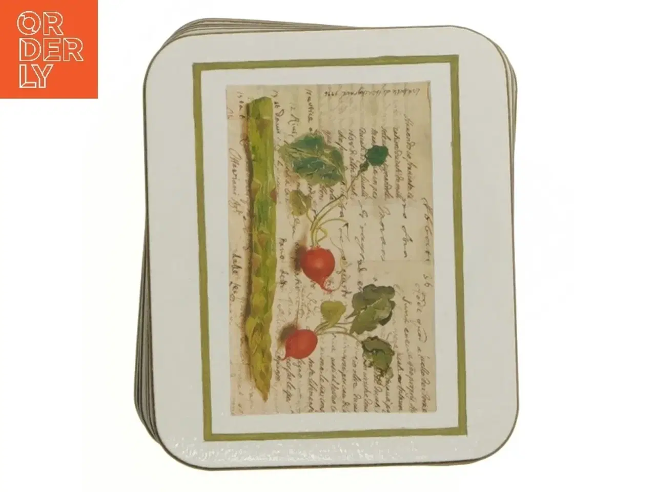 Billede 9 - Bord brikker med frugt- og grøntsagsmotiver (str. 11,5 x 9,5 cm)