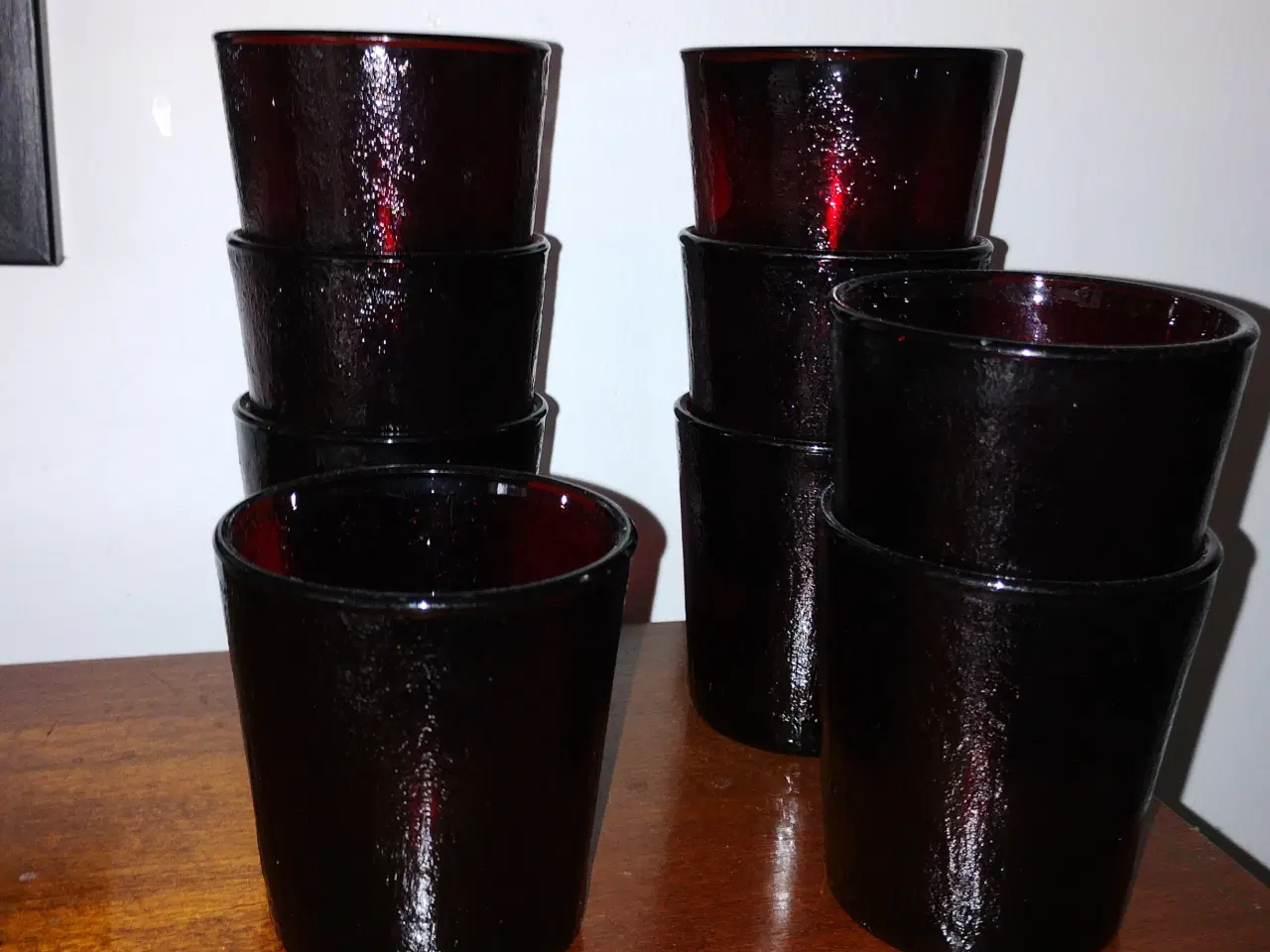 Billede 1 - Røde vintage drikkeglas