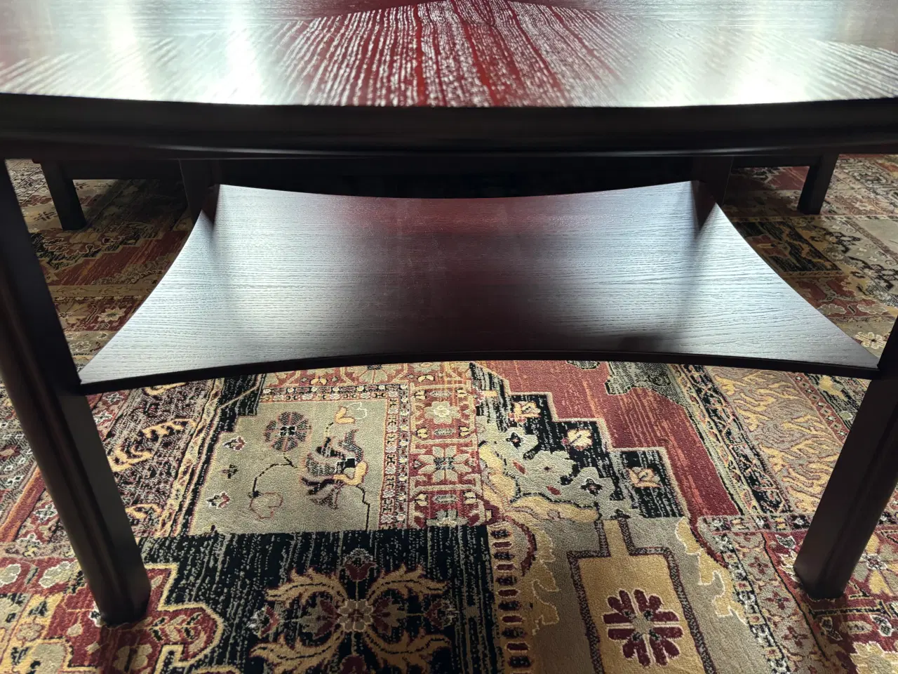 Billede 4 - Ovalt mahogni sofabord med hylde sælges