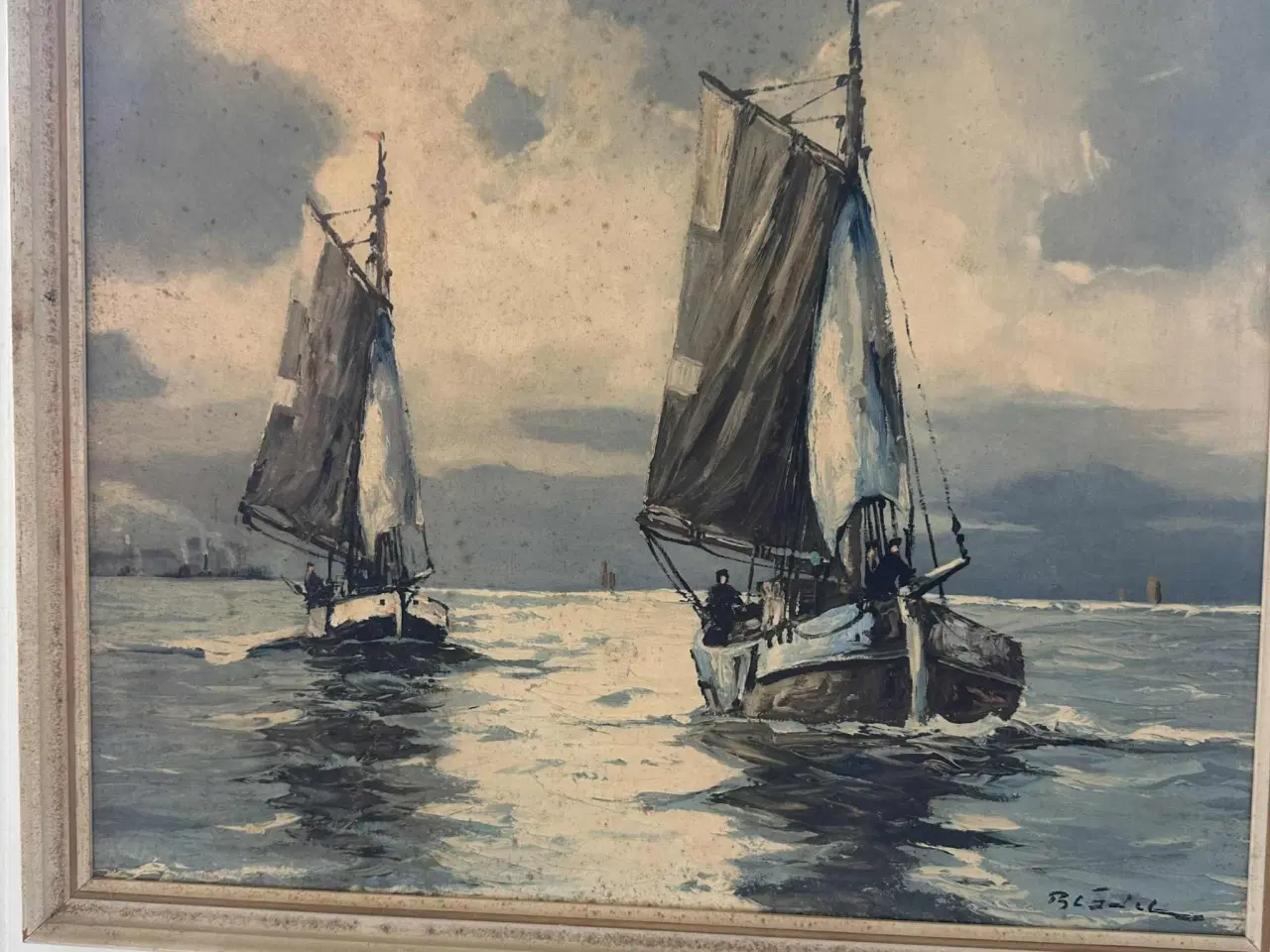 Billede 1 - Print af maleri – Sejlbåde på havet