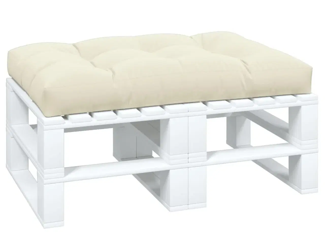 Billede 3 - Pallehynde 120x80x12 cm stof cremefarvet