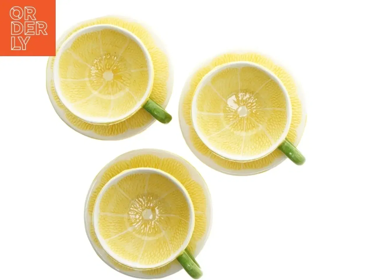 Billede 4 - Citron tekopper med underkop (str. Ø 10 cm og ø 13 cm)