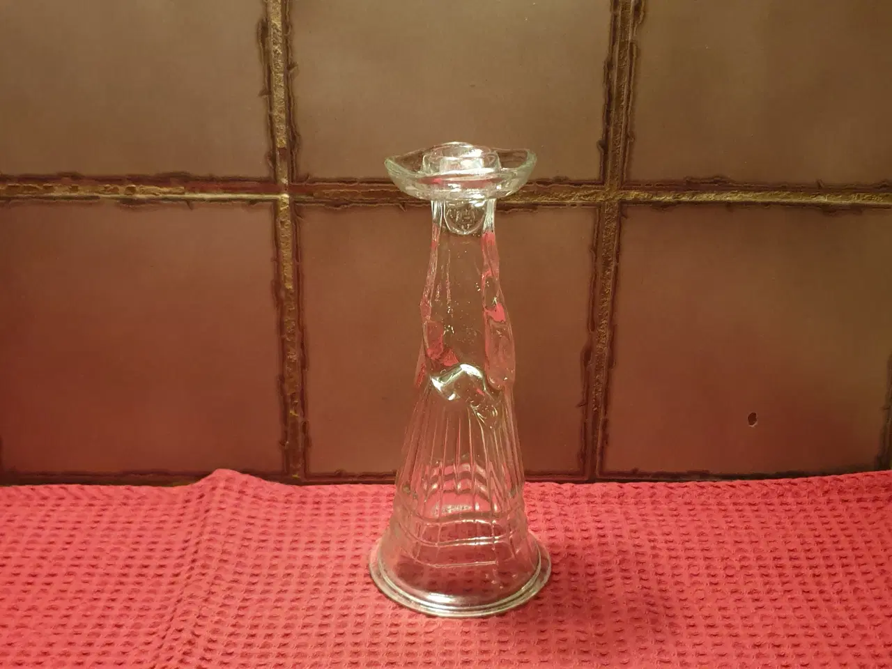 Billede 1 - Lysestage figur dame klart glas