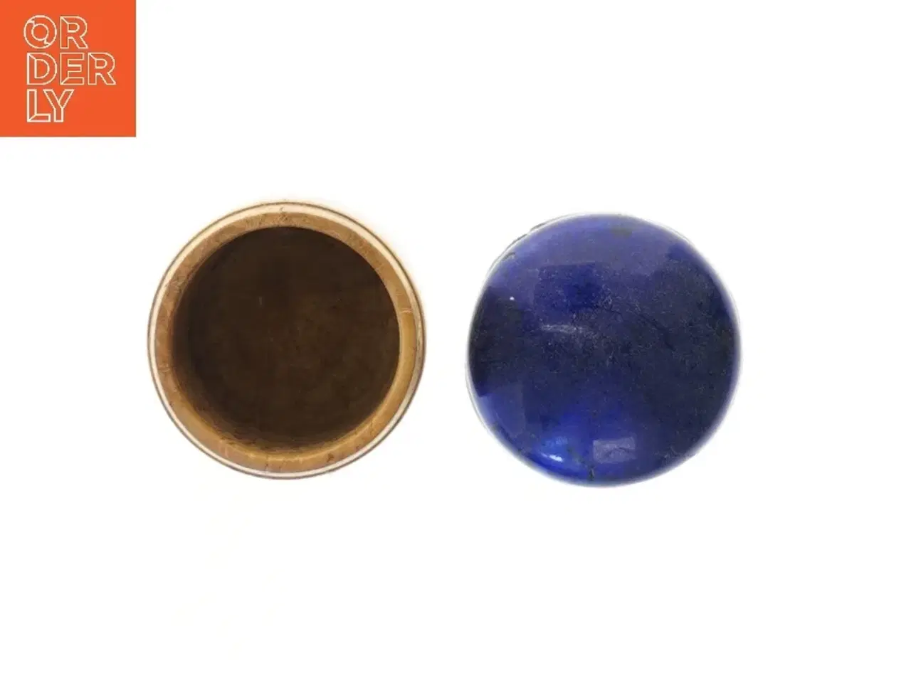 Billede 3 - Urne med blåt låg (str. Ø 7 cm længde 12 cm)