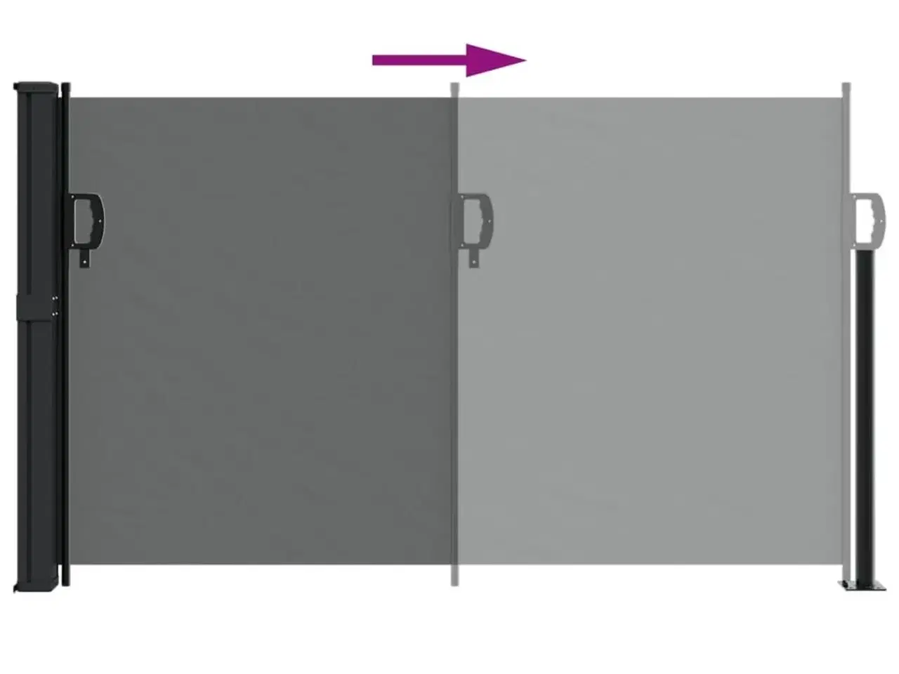 Billede 5 - Udtrækkelig sidemarkise antracit 120x500 cm