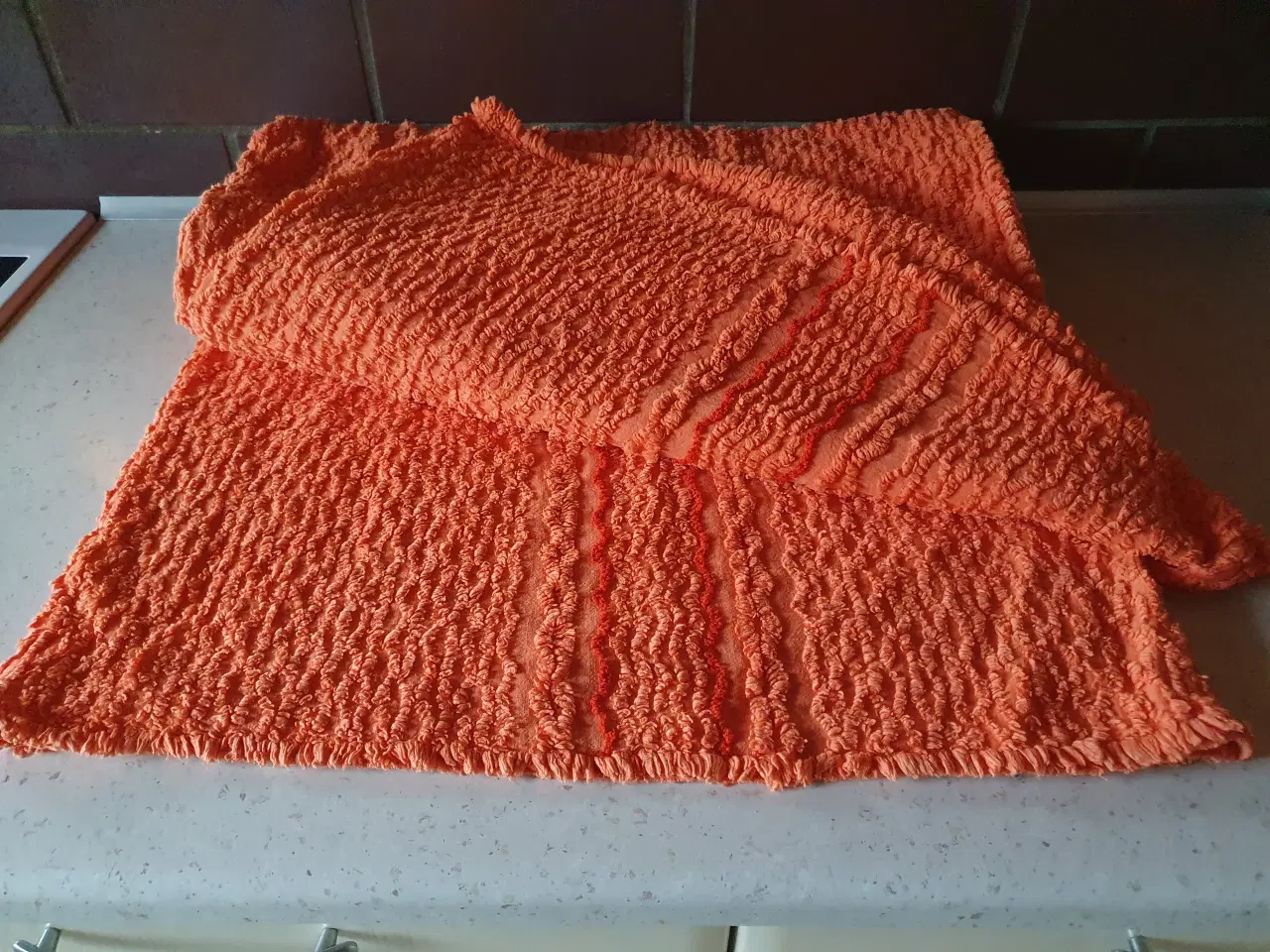 Billede 3 - Sengetæppe i bomuldsfrotte`.