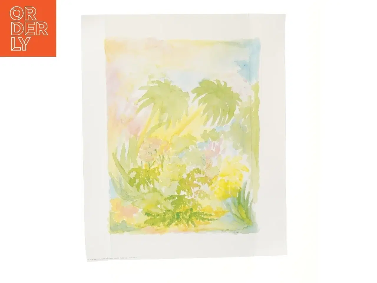 Billede 1 - Akvarelplakat med tropisk motiv (str. 60x50 cm)