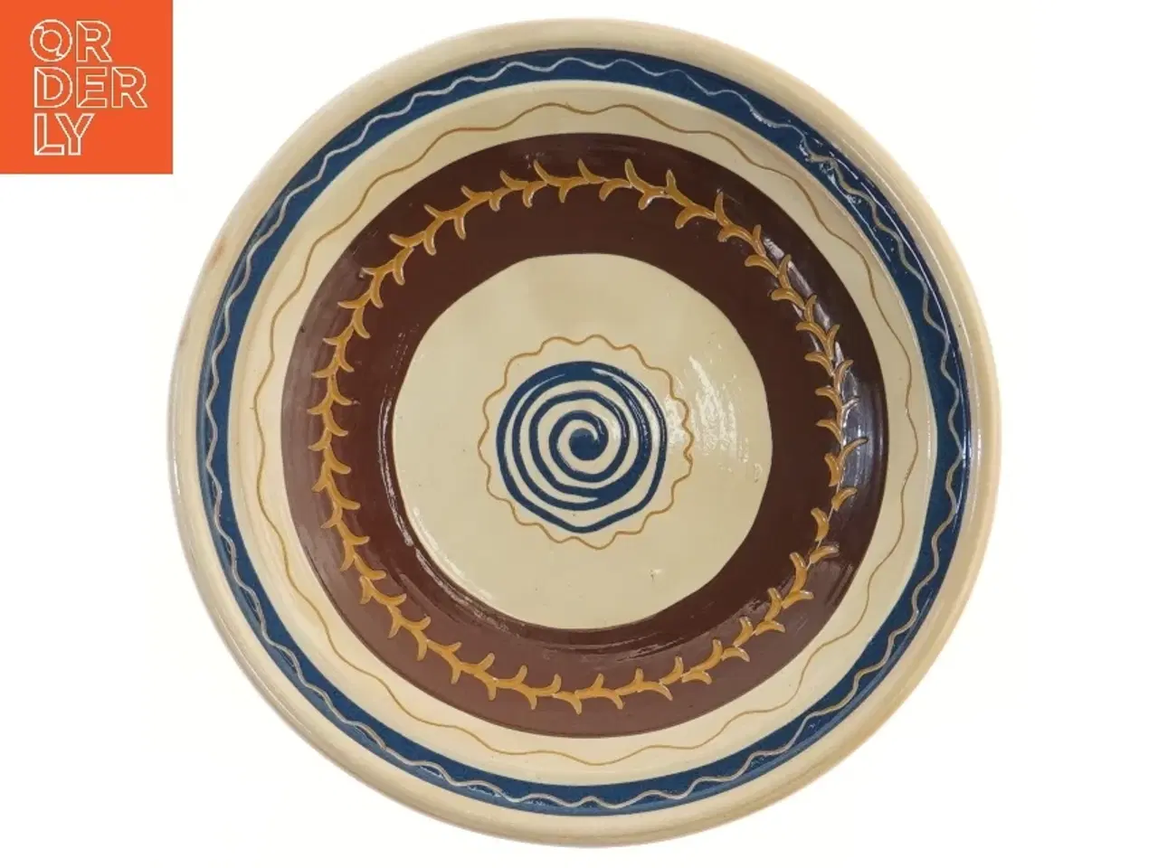 Billede 2 - Keramisk skål med mønster (str. Ø 25,5 cm)