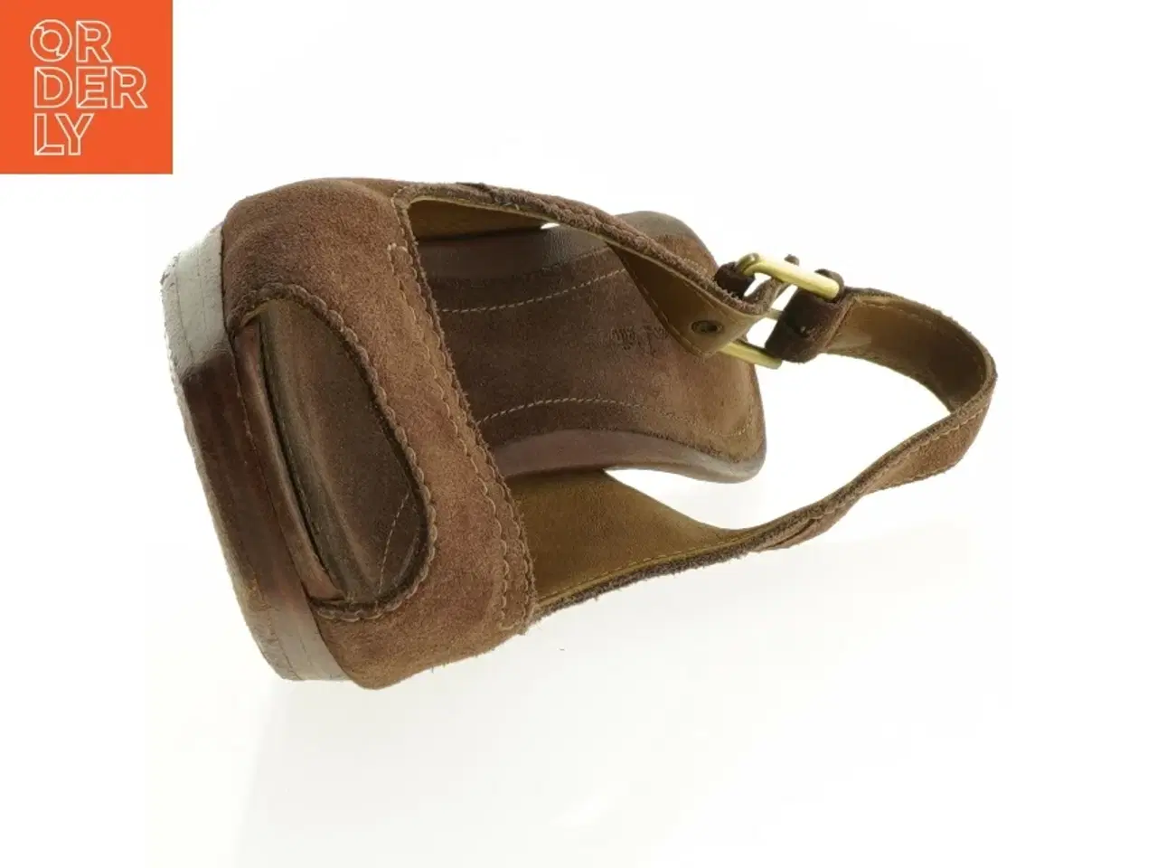 Billede 2 - Brun slingback i ruskind