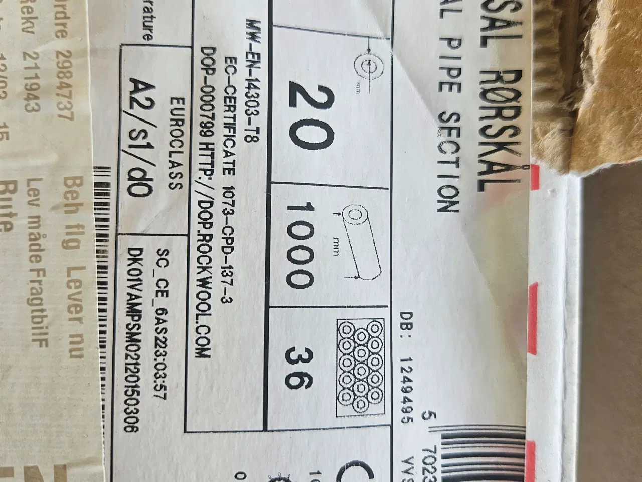 Billede 2 -  Rør isolering med aluminiumsfolie, 22 mm 35 meter