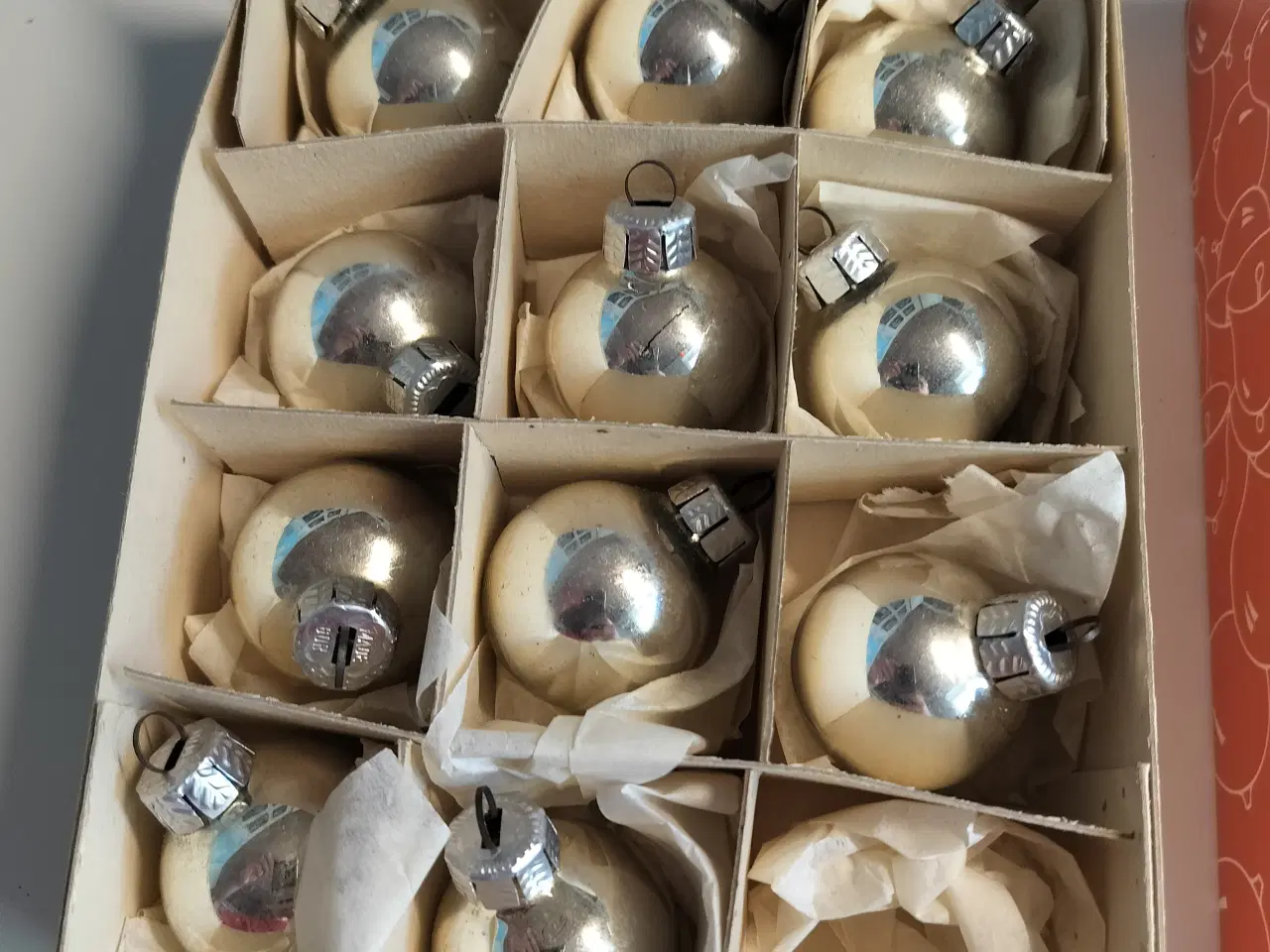 Billede 2 - 11 stk gamle julekugler i glas 40 mm i diameter.