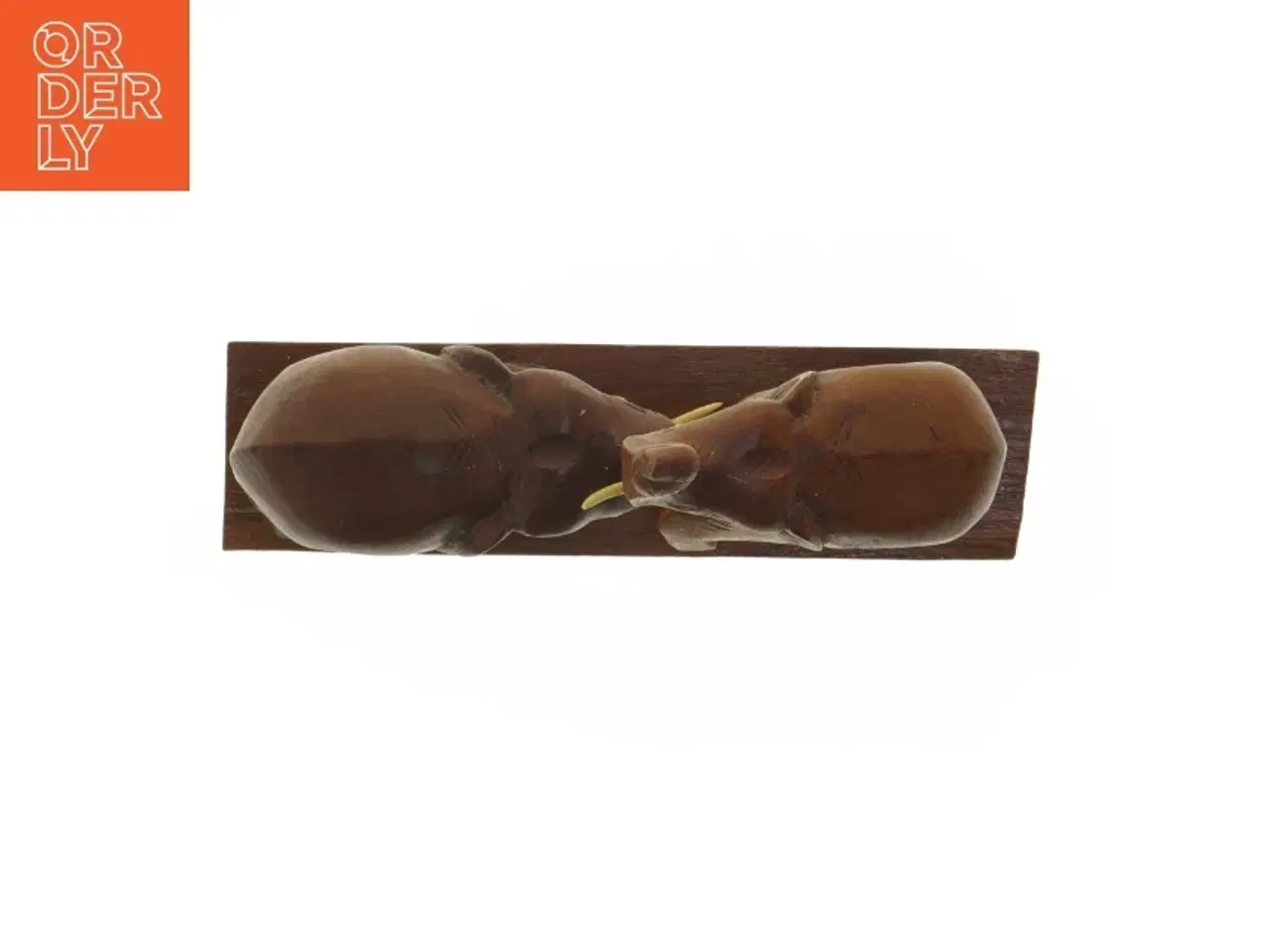 Billede 3 - Træskulptur af elefanter (str. 25x19 cm)