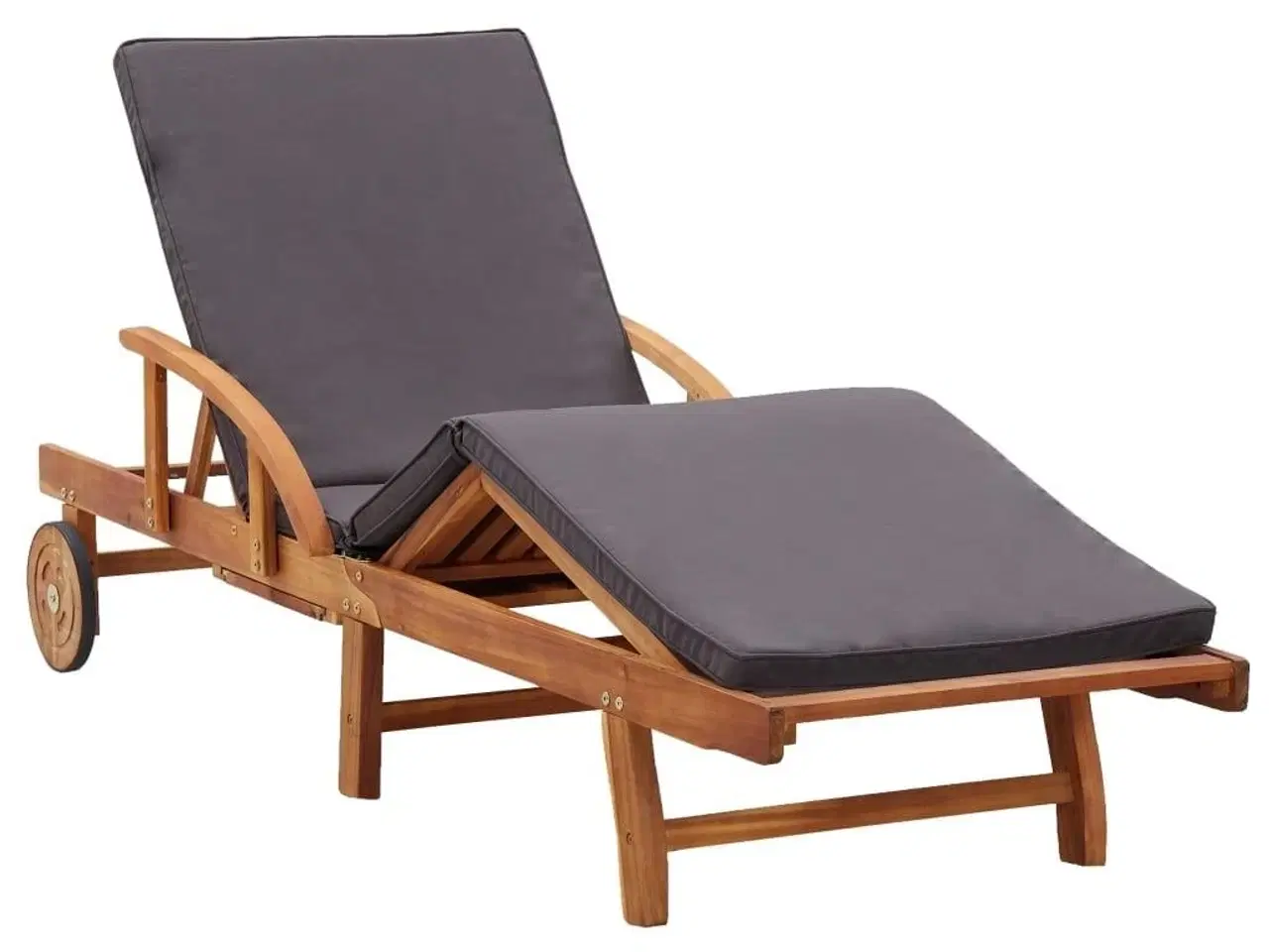 Billede 3 - Liggestol med hynde massivt fyrretræ