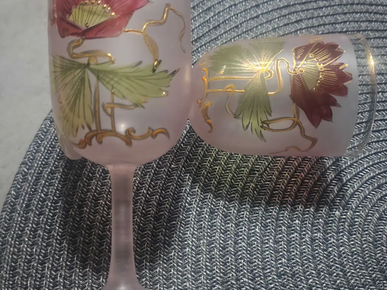 Billede 4 - 7 (8) utrolig flotte vintage "bohemian" glas