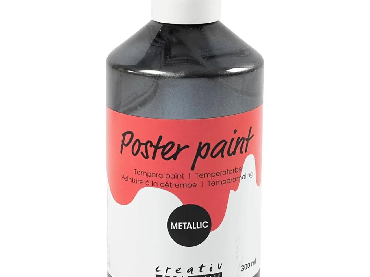 Billede 1 - Metallic Temperamaling Sort 300ml - Kreativ Glans