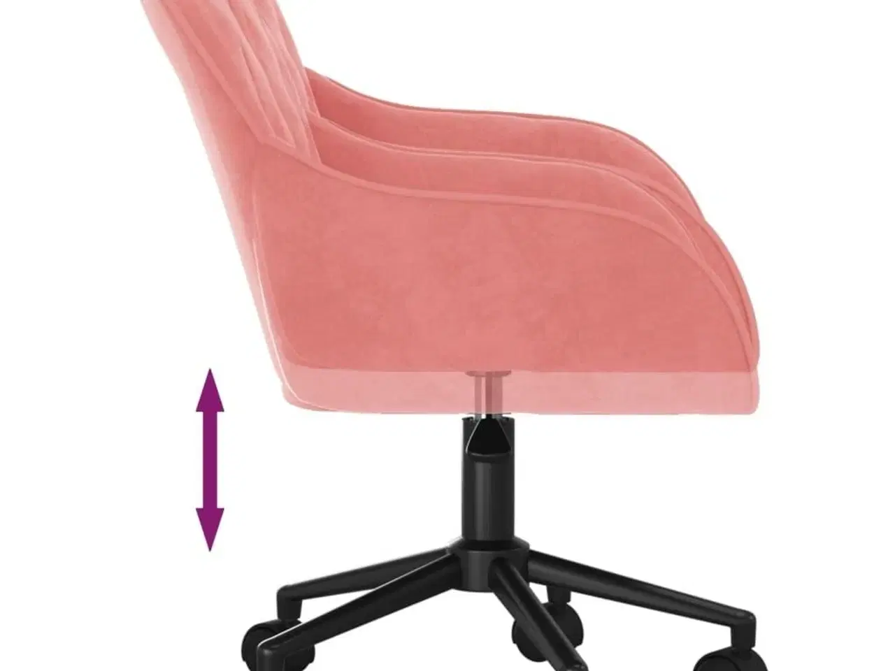 Billede 6 - Drejelig kontorstol fløjl pink