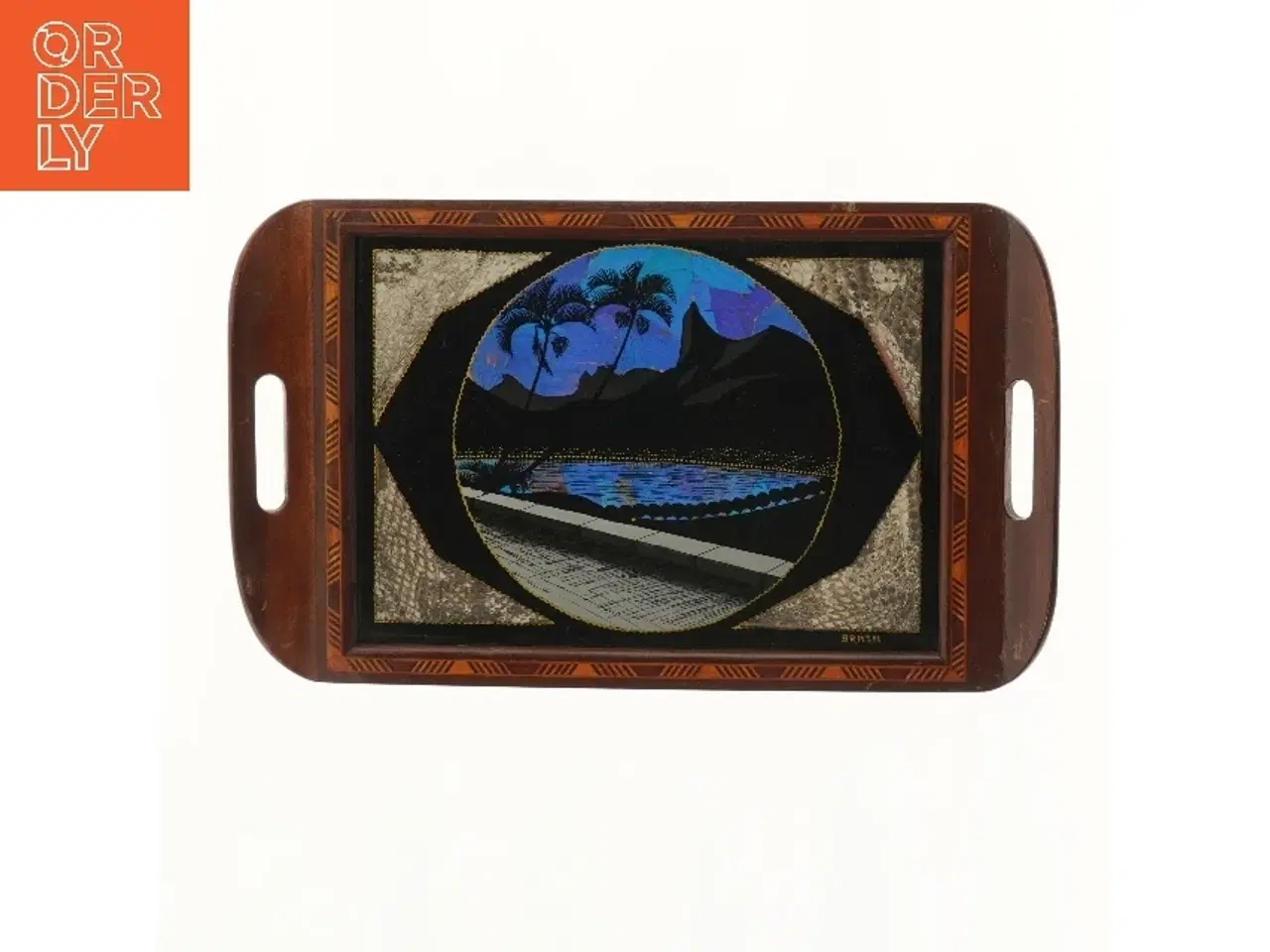 Billede 1 - Dekorativt serveringsbakke med brasil motiv (str. 49x27,7 cm)