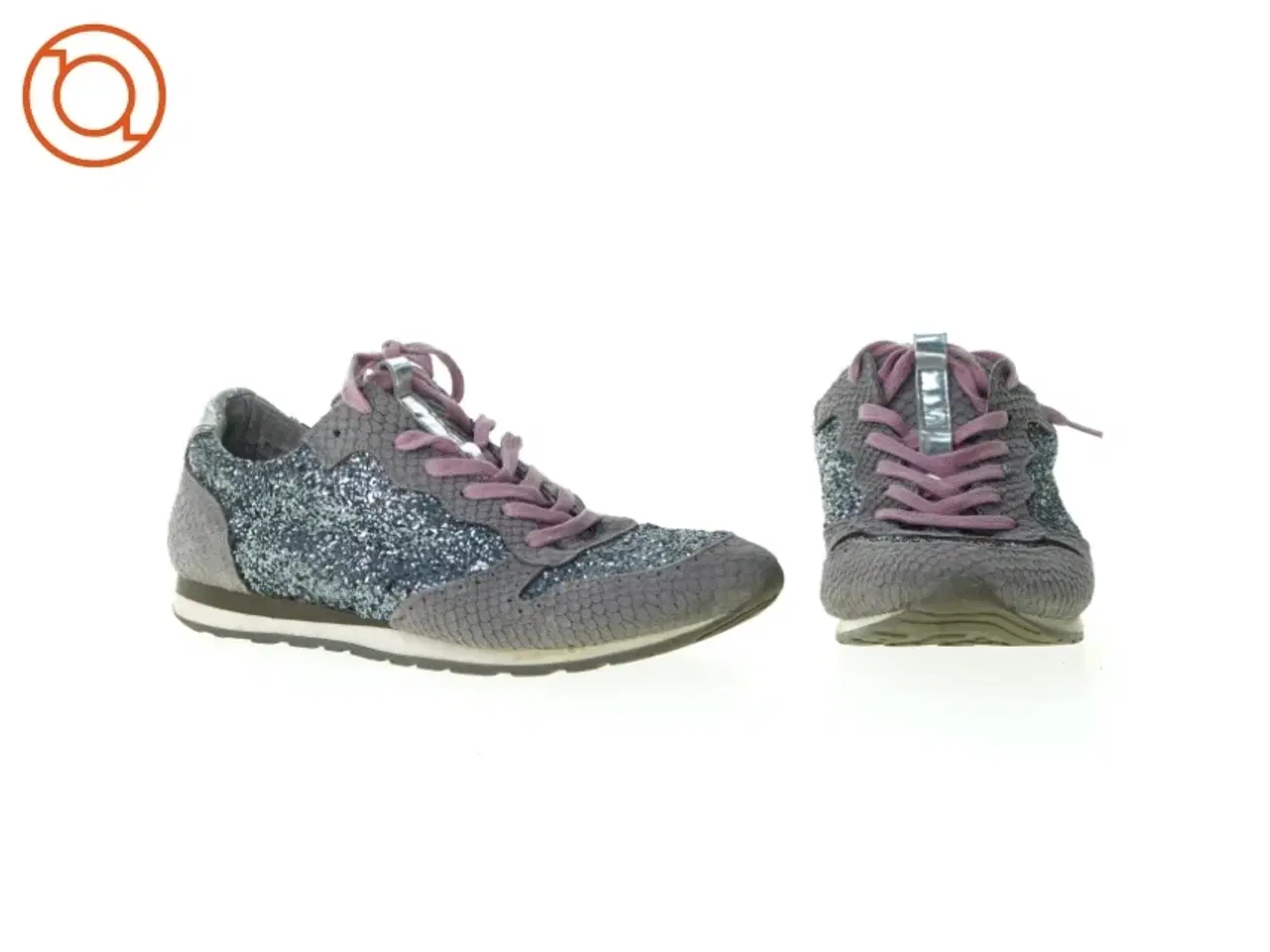 Billede 1 - Flad sko med glimmer fra Amust (str. 41)