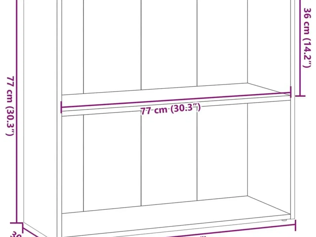 Billede 8 - Bogreol 80x30x77 cm konstrueret træ egetræsfarve