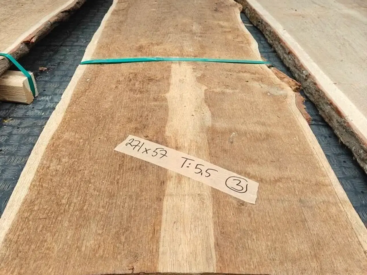 Billede 3 - 1 stk. Egetræsplanke str. 271 x 57 x 5,5