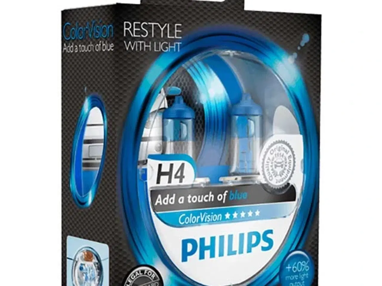 Billede 1 - Philips Colorvision Blå H4 60/55W 12V - Sæt