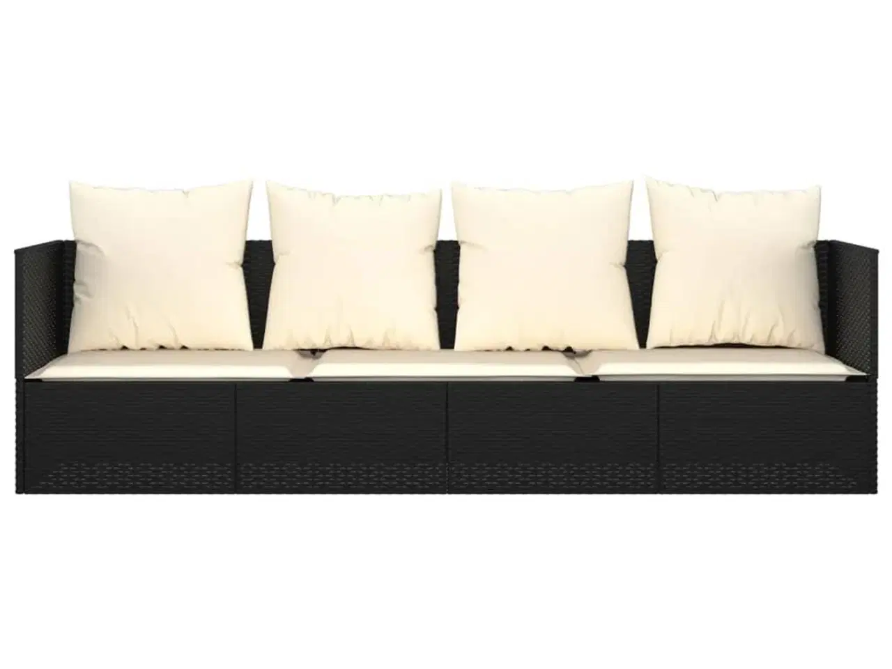 Billede 3 - Udendørs loungesofa med hynder polyrattan sort