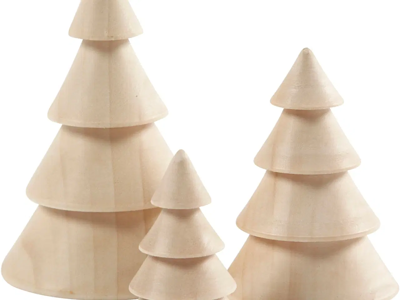 Billede 1 - Juletræer, H: 5+7,5+10 cm, diam. 3,5+5,4+6,7 cm, 3stk./ 1 pk.