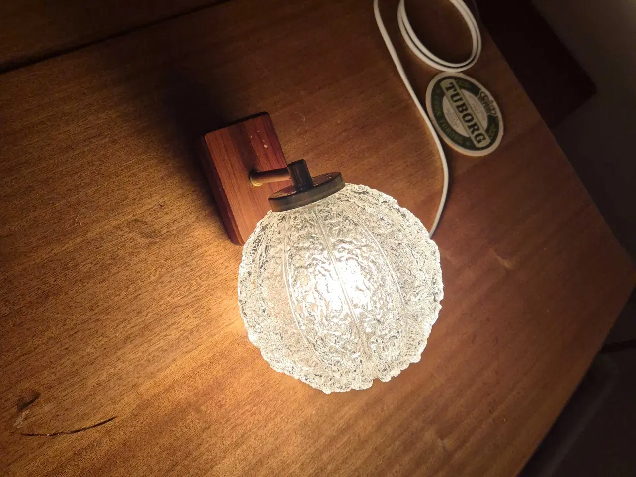 Billede 3 - Svensk væglampe med glaskuppel 