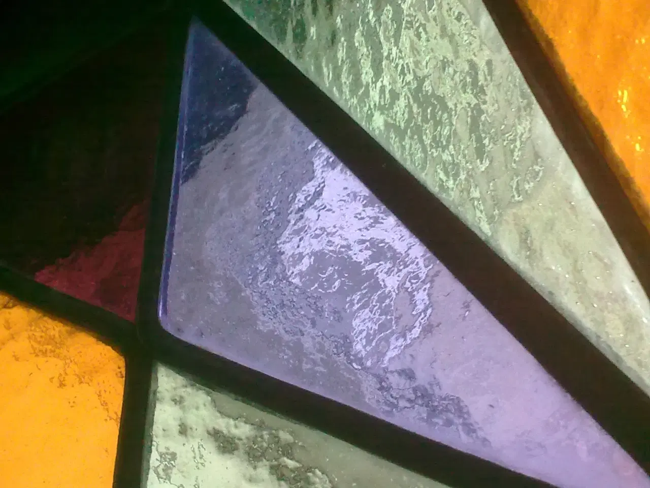 Billede 5 - Farvet glas VINTAGE lygtehus mosaik glas