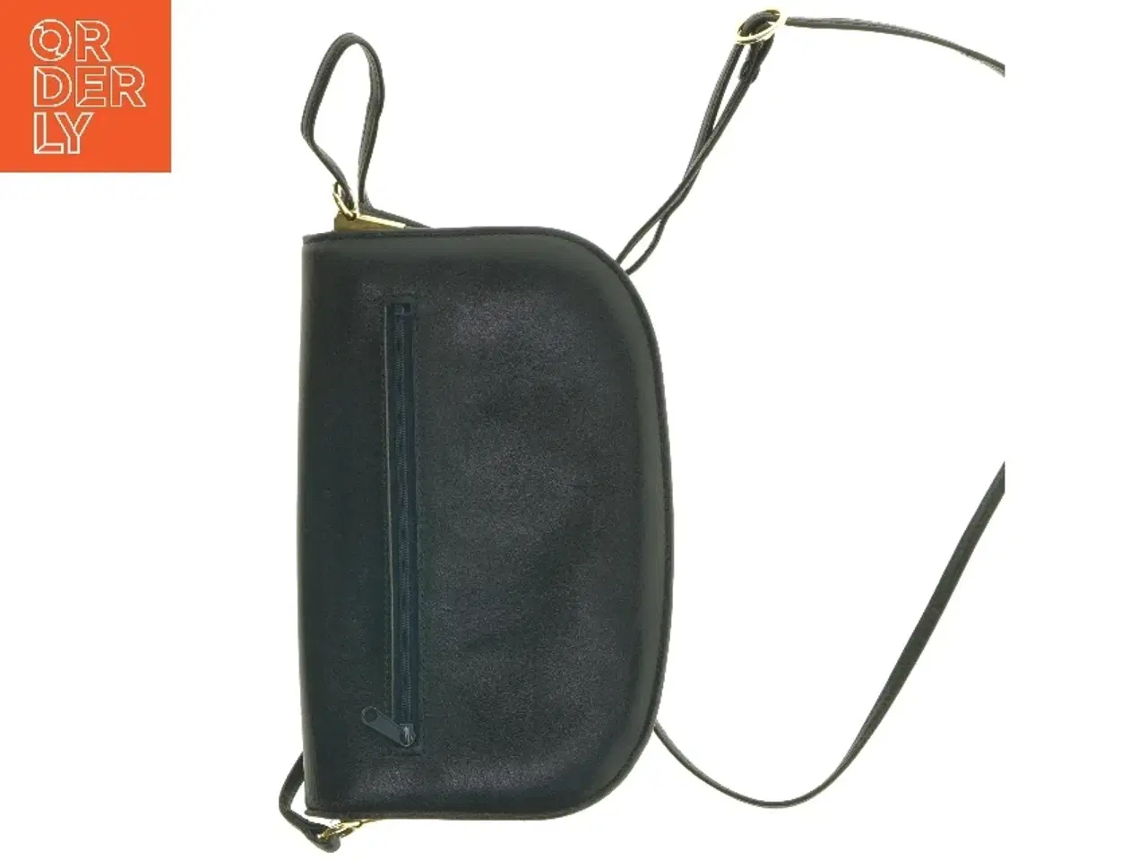 Billede 9 - Marinefarvet lædertaske fra Bon Goût (str. 24 x 15,5 cm)