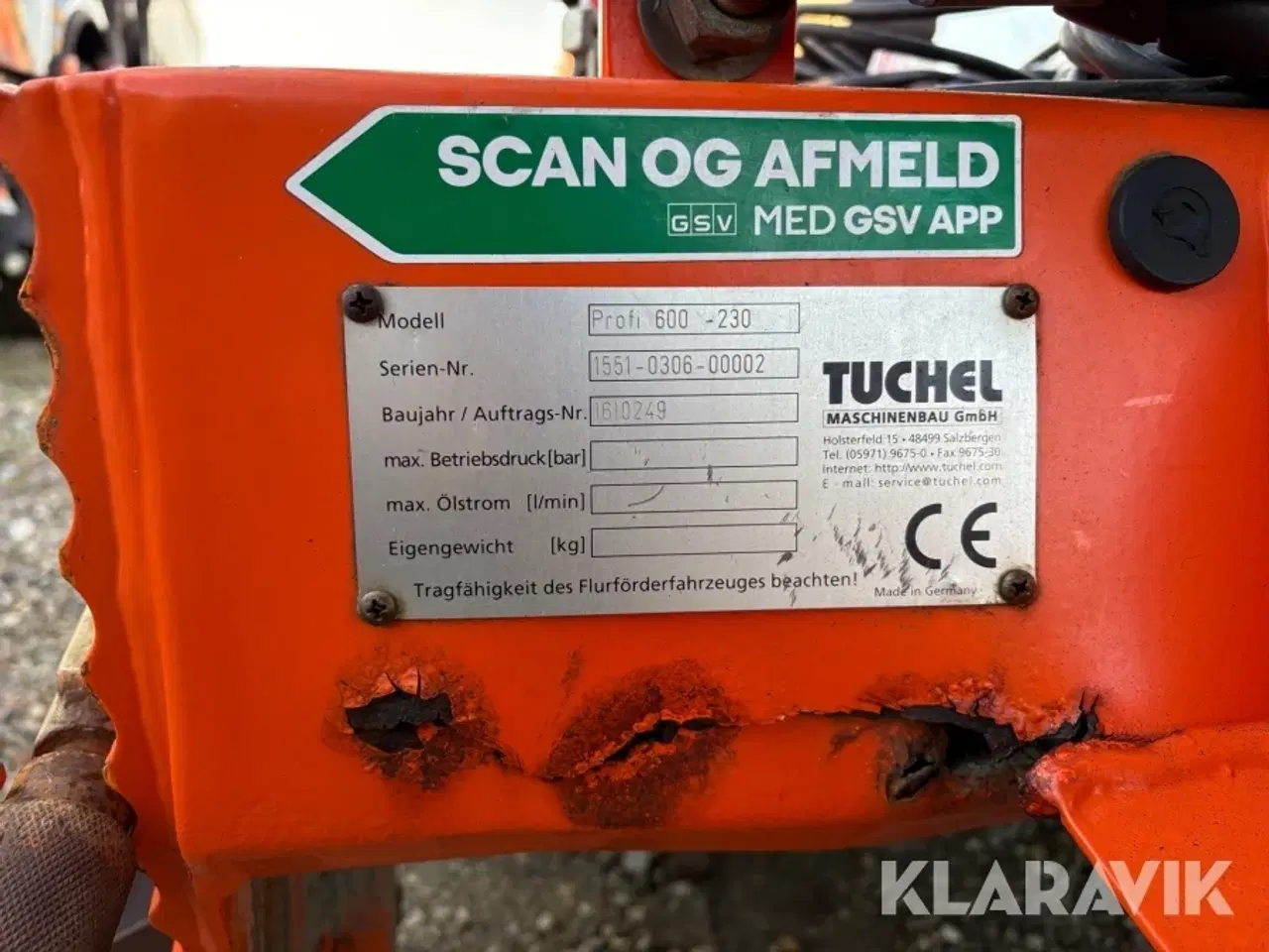 Billede 5 - Hydraulisk kost med vandtank Tuchel Profil 600