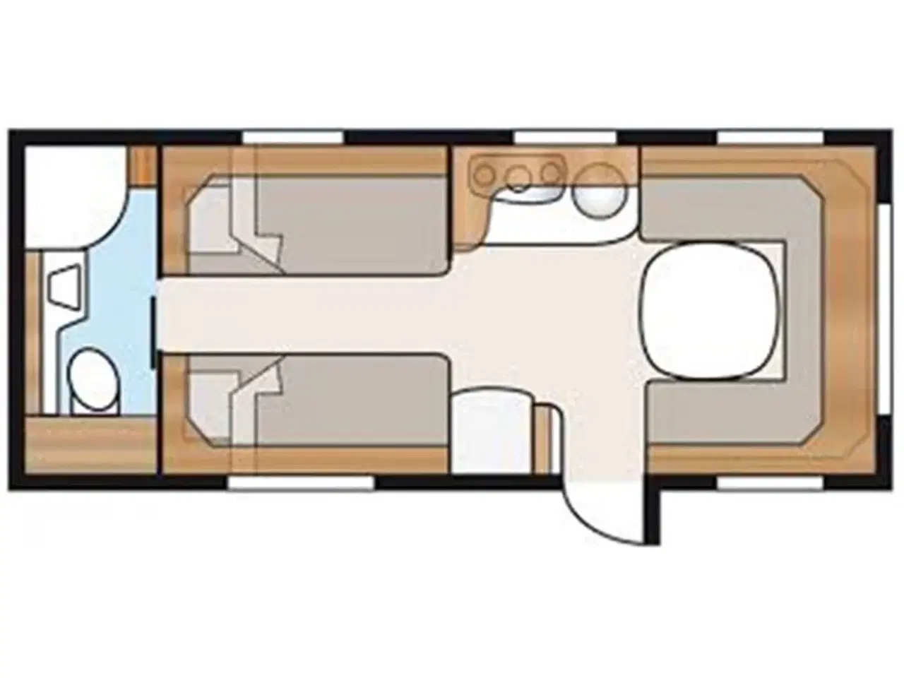 Billede 20 - 2014 - Kabe Royal 590 ETDL KS   Fortelt: Isabella Nordic 300, Truma XT mover, skind i siddegruppe, lysskinne, ALDE varme, vand båren gulvvarme, rundsiddegruppe, enkeltsenge