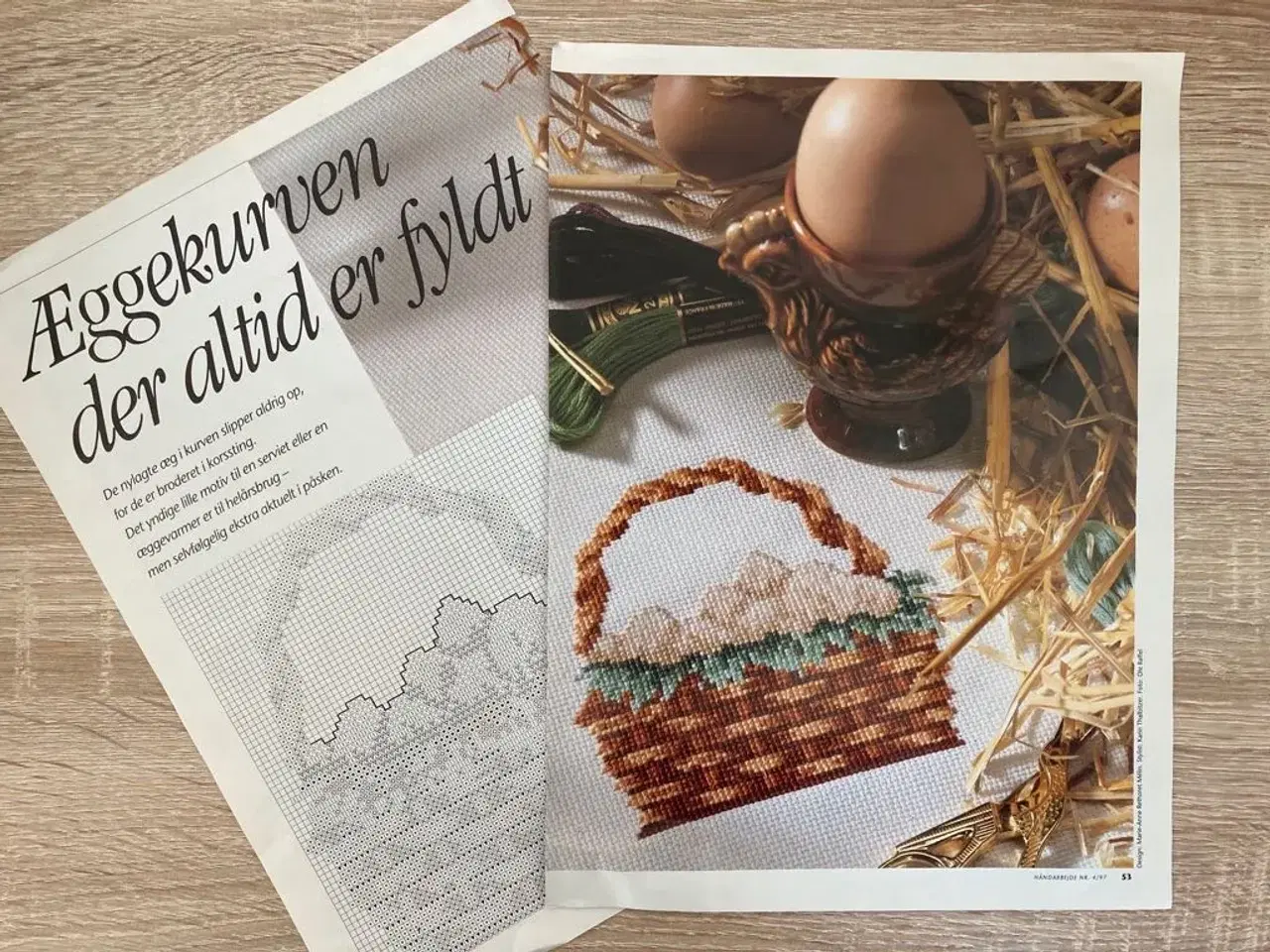 Billede 1 - Broderimønster: Kurv med æg