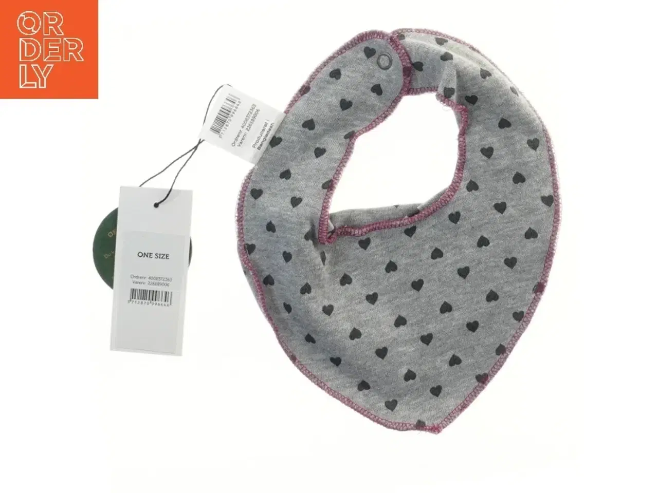 Billede 2 - Baby-hagesmæk med hjerter fra VRS (str. 24 cm)