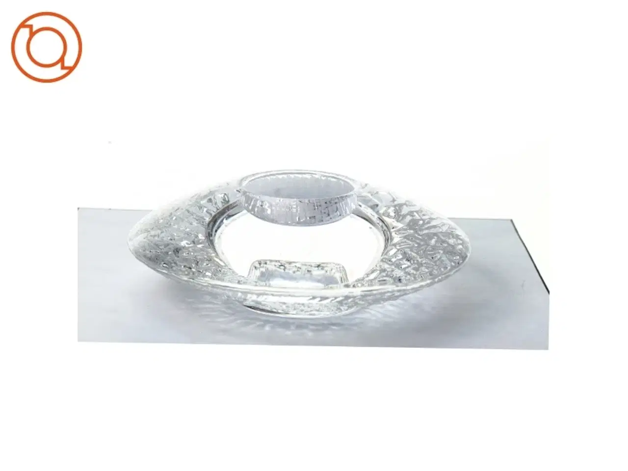 Billede 1 - Lysestage i glas til fyrfadslys (str. 13 cm)