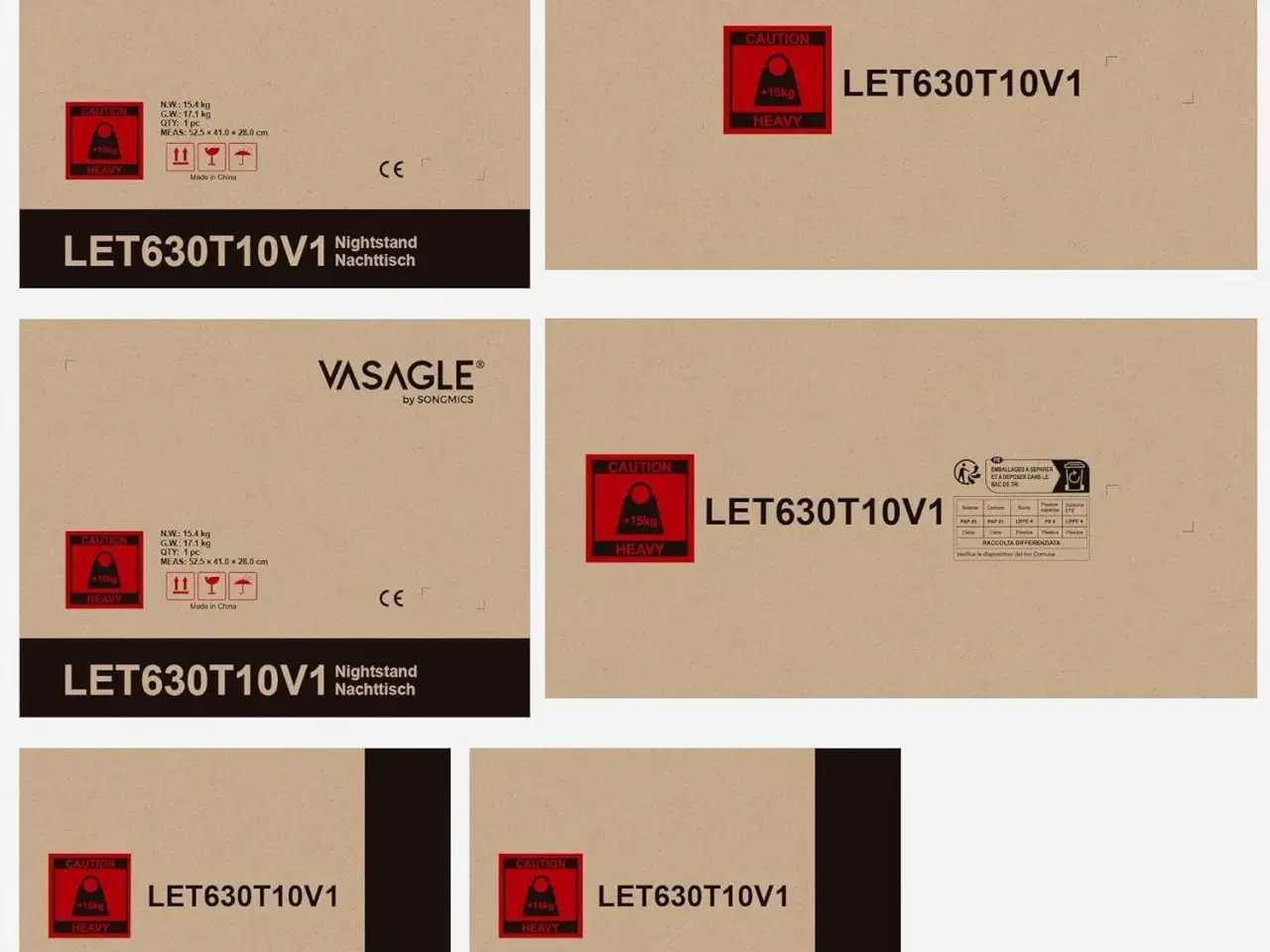 Billede 2 - Sengebord med LED-lys 3 skuffer, moderne, 35 × 40 × 55 cm, hvid