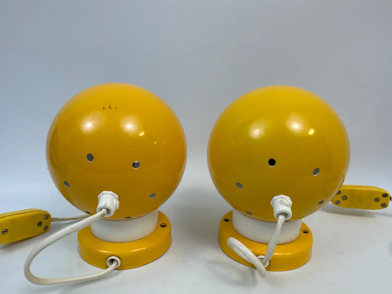 Billede 7 - 2 stk. gule kuglelamper (retro)