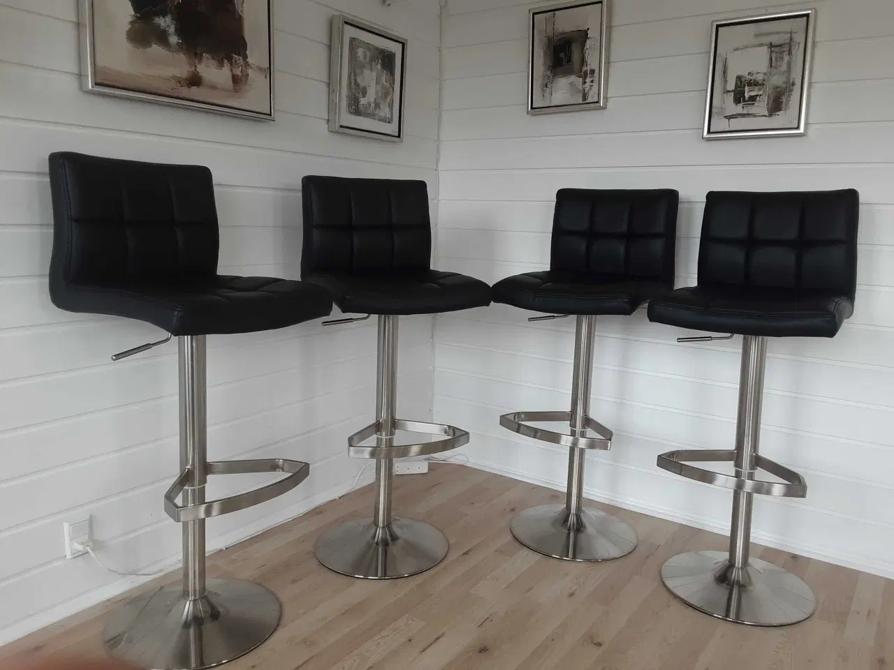 Billede 4 - Sort Læder Bar stole