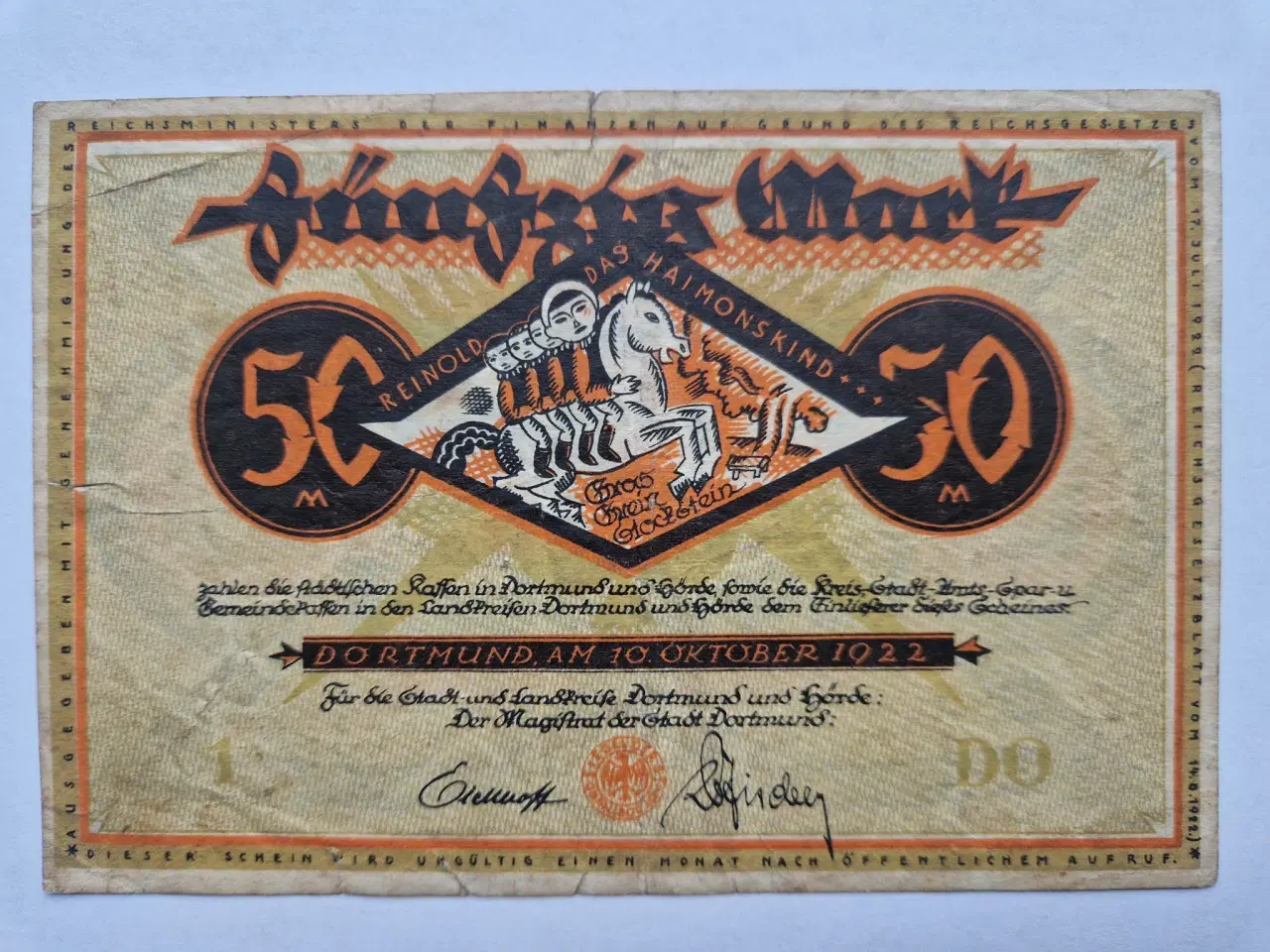 Billede 1 - 50 Mark Dortmund 1922