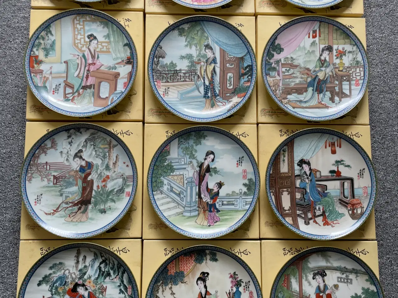 Billede 1 - Kinesiske platter, håndmalet, 12 stk.