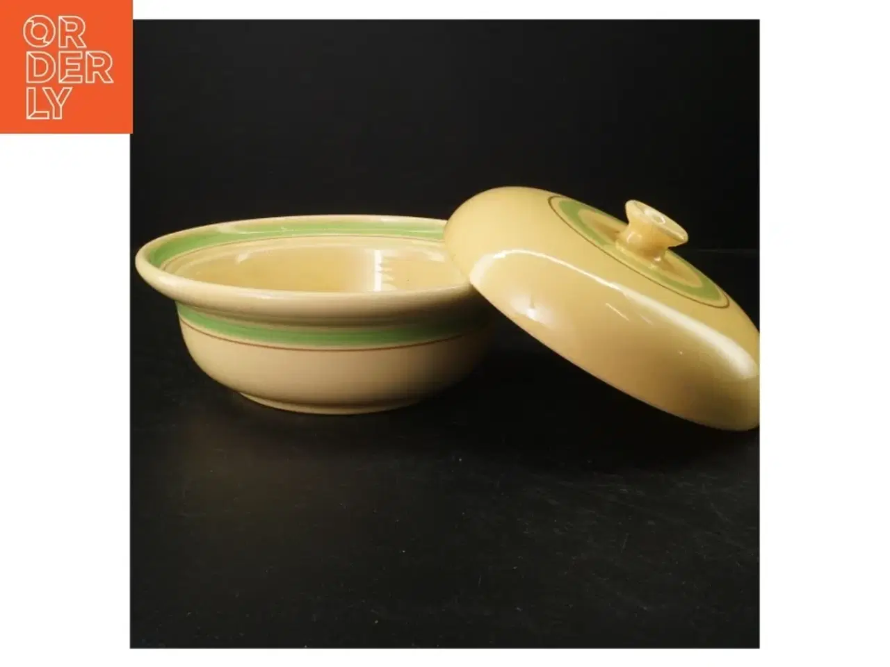 Billede 2 - Retro Gul suppeterrin med låg Viva fra svenskeGefle (str. Ø. 22,5 cm)