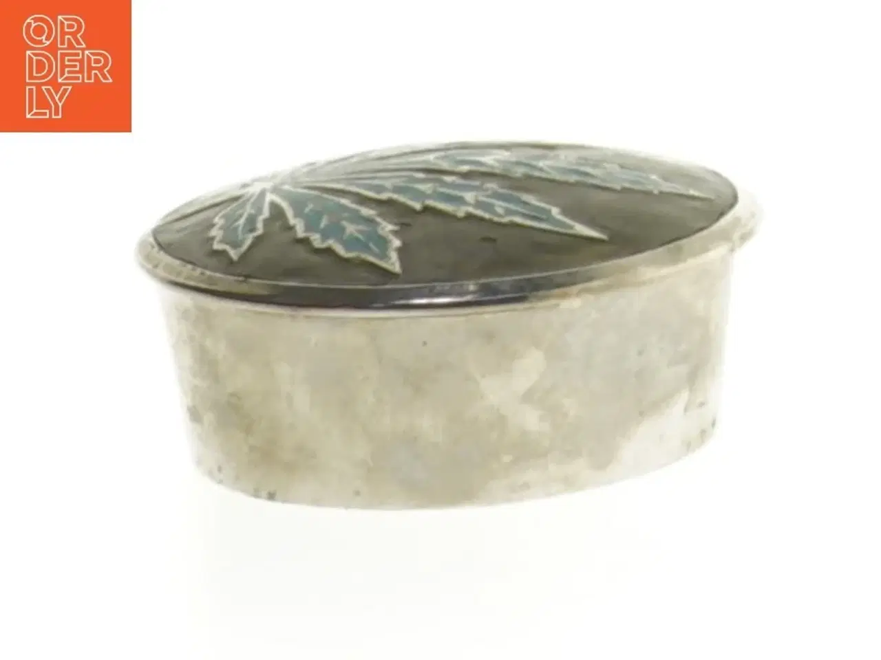 Billede 1 - Lågkrukke med Cannabis blad dekoreret låg (str. Ø 5,5 cm)