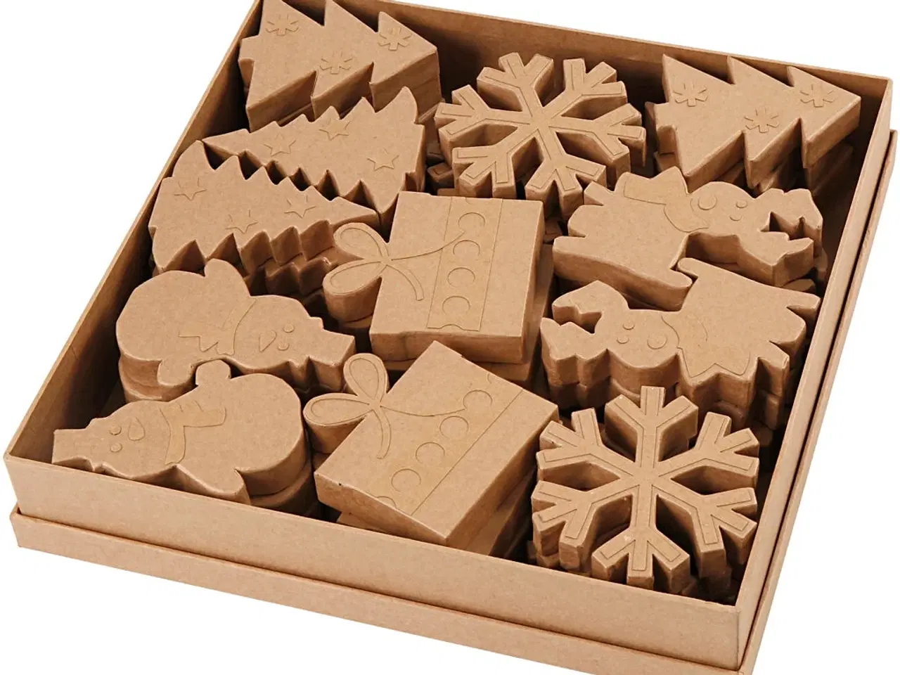 Billede 1 - Julefigurer i Papmaché - 6 stk. 10-14 cm