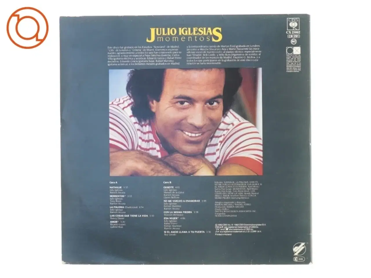 Billede 2 - LP Julio Iglesias; ‘Momentos’ fra Cbs